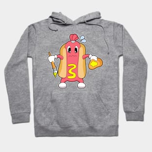 Hotdog Painting Paint brush Color Hoodie